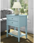 Blue Accent Table with 2 Drawers - From Where -
