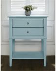 Blue Accent Table with 2 Drawers - From Where -