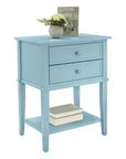 Blue Accent Table with 2 Drawers - From Where -