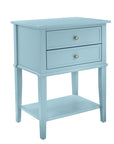 Blue Accent Table with 2 Drawers - From Where -