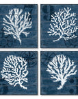 Blue Coral Nautical Wood Prints - From Where -