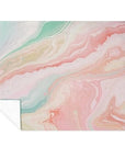 Blush Pink Coral Mint Green Rainbow Marble Swirls Decorative Flannel Blanket - From Where -