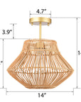 Bohemian Woven Rattan Lampshade - From Where -