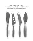 Boska Stainless Steel Cheese 4 Knife Set - Mini Copenhagen Knives For All Types of Cheese - Silver Non - Stick - Dishwasher Safe - For Kitchen Cooking - From Where -