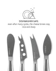 Boska Stainless Steel Cheese 4 Knife Set - Mini Copenhagen Knives For All Types of Cheese - Silver Non - Stick - Dishwasher Safe - For Kitchen Cooking - From Where -