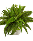 Boston Fern in White Planter Artificial Plant - From Where -