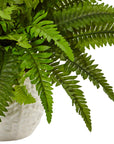 Boston Fern in White Planter Artificial Plant - From Where -