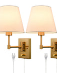 Brass Swing Arm Wall Lamp (Set of 2) - From Where -