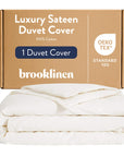 Brooklinen Luxury Sateen Duvet Cover - Queen Size in Cream - From Where -