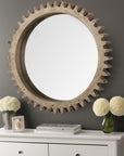 Brown Abstract Wood Framed Accent Mirror - From Where -