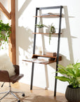 Brown and Charcoal 2 - Shelf Leaning Desk - From Where -