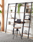 Brown and Charcoal 2 - Shelf Leaning Desk - From Where -