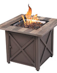 Brown Steel Propane Gas Fire Table - From Where -