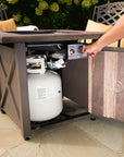 Brown Steel Propane Gas Fire Table - From Where -