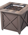 Brown Steel Propane Gas Fire Table - From Where -
