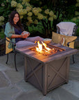 Brown Steel Propane Gas Fire Table - From Where -