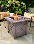 Brown Steel Propane Gas Fire Table - From Where -