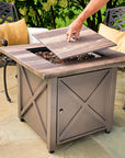 Brown Steel Propane Gas Fire Table - From Where -
