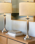 Brushed Steel Table Lamp (Set of 2) - From Where -