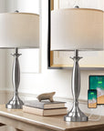 Brushed Steel Table Lamp (Set of 2) - From Where -