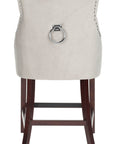 Eleni Tufted Wing Back Counter Stool Set of 2, Elegant Design, Velvet Upholstery