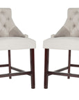 Eleni Tufted Wing Back Counter Stool Set of 2, Elegant Design, Velvet Upholstery