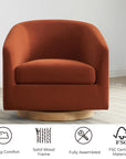 Burnt Orange Swivel Accent Chair - From Where -