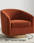 Burnt Orange Swivel Accent Chair - From Where -