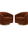 Burnt Orange Swivel Accent Chair - From Where -