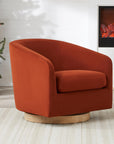 Burnt Orange Swivel Accent Chair - From Where -