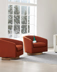 Burnt Orange Swivel Accent Chair - From Where -