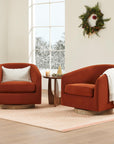 Burnt Orange Swivel Accent Chair - From Where -