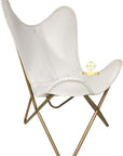 Butterfly Chair - White Leather Iron Frame Lounge Chair - Comfortable Recliner Hand - Stitching Leather Chair – Living Room Décor Chair – Butterfly Office Chair - From Where -