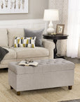 Button Tufted Storage Bench - From Where -