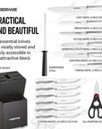 Farberware 15-piece Stamped Stainless Steel Knife Block Set