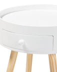 Baxton Studio Jessen Mid-Century Modern White 1-Drawer Wood End Table