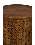 Jofran Decker Small Distressed Hardwood Global Drum End Table