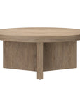 Antiqued Gray Oak Round Coffee Table