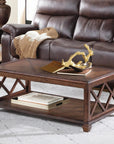 Wood Coffee Table with Storage Shelf
