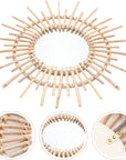 Cabilock 1pc Rattan Mirror Wall Art Mirror Weaving Makeup Mirror Nordic Style Woven Mirror Homestay Woven Mirror Wall Decorative Mirror Photographing Mirror Rattan Makeup Mirror - From Where -