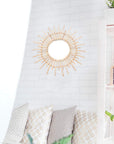 Cabilock 1pc Rattan Mirror Wall Art Mirror Weaving Makeup Mirror Nordic Style Woven Mirror Homestay Woven Mirror Wall Decorative Mirror Photographing Mirror Rattan Makeup Mirror - From Where -
