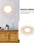 Cabilock 1pc Rattan Mirror Wall Art Mirror Weaving Makeup Mirror Nordic Style Woven Mirror Homestay Woven Mirror Wall Decorative Mirror Photographing Mirror Rattan Makeup Mirror - From Where -