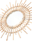 Cabilock 1pc Rattan Mirror Wall Art Mirror Weaving Makeup Mirror Nordic Style Woven Mirror Homestay Woven Mirror Wall Decorative Mirror Photographing Mirror Rattan Makeup Mirror - From Where -