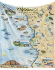 California Central Coast State Park Map Fleece Blanket - From Where Finds - Blanket