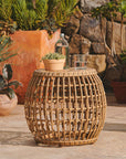 Calova Outdoor Side Table - Resin Wicker - From Where -