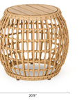Calova Outdoor Side Table - Resin Wicker - From Where -