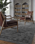 Cameron Distressed Viscose Rug, Charcoal - From Where Finds -