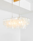 Capiz Rectangle Chandelier (30.5") - From Where -