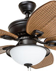 Cedar Shoals 44 - in Oil Rubbed Bronze Indoor/Outdoor Ceiling Fan with Light Kit - From Where -