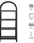 Celeste 67" Arched Rattan Bookshelf - From Where Finds -